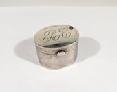 Pill Box - Purse Pill Case - Travel Pill Case antique silver 800