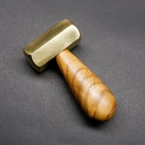 Hammer brass Brass mallet  oak wood   wood handmade