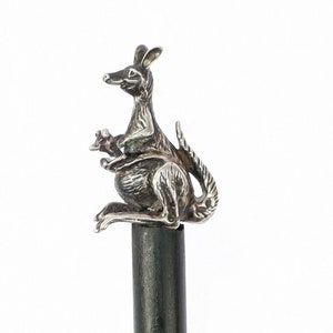 vintage sterling walking stick 89 cane silver 800 Kangaroo