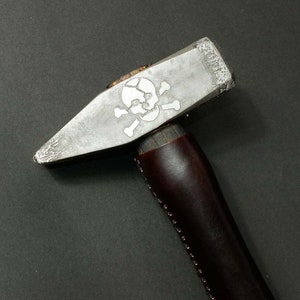 Unique Riveting Hammer with leather handle wrap , unique hammer