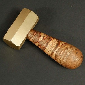 Hammer brass Brass mallet  BEECH tree wood handmade