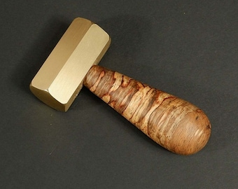 Hammer brass Brass mallet  BEECH tree wood handmade