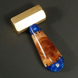 Hammer brass Brass mallet  YEW tree wood handmade