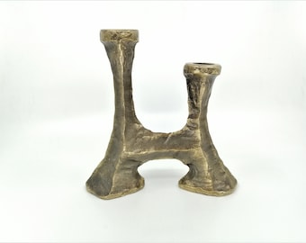 vintage bronze candlestick handmade