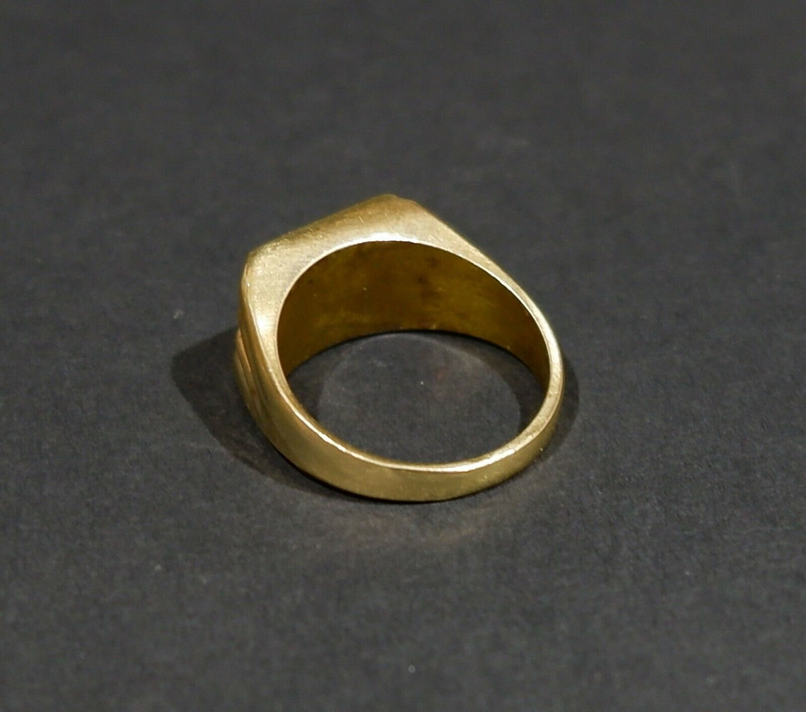 Massive Solid brass Mens Ring Jewellery vintage Etsy