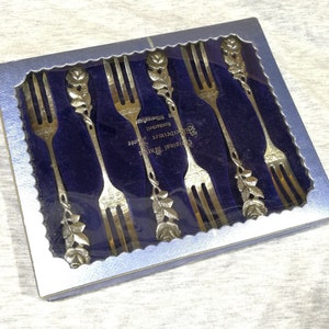 vintage 6 pcs fork small silver plated