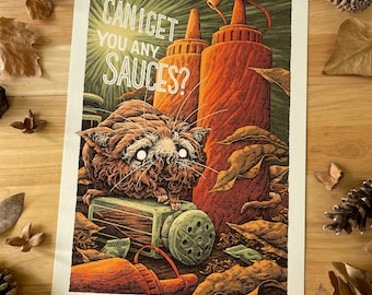 Can I Get You Any Sauces? | A3 art print