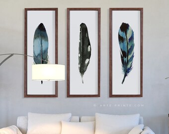 narrow wall art long set of 3 narrow wall art feather prints living room large panel decor watercolor painting blue teal black panel wall art etsy narrow wall art long set of 3 narrow wall art feather prints living room large panel decor watercolor painting blue teal black panel wall art etsy