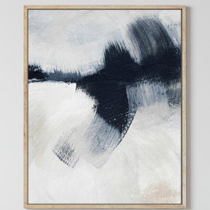 Navy Blue Abstract Art Print: Modern Giclee Painting, Canvas or Paper