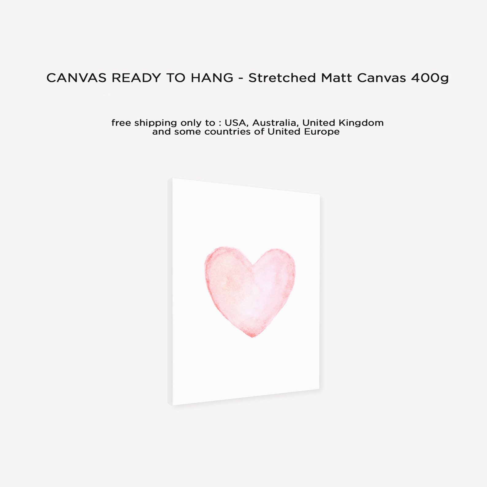 Pink Watercolor Painting Heart Wall Art Pink Heart Art Print Etsy