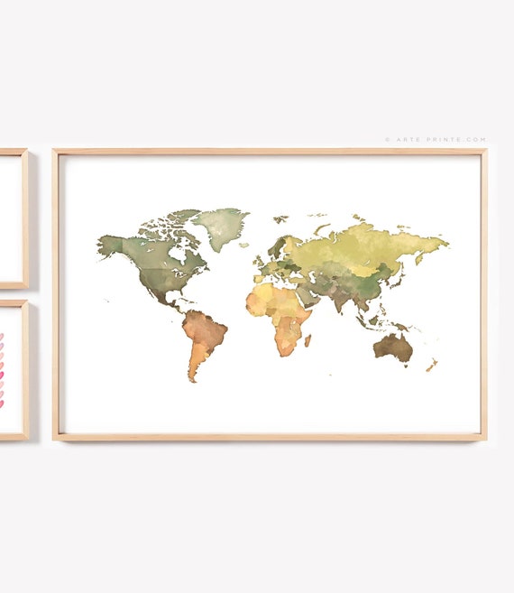 World Map Wall Art Nursery Print Home Decor - World Map Wall Decor For Nursery World Map Wall Art Nursery Print Home Decor - World Map Wall Decor For Nursery