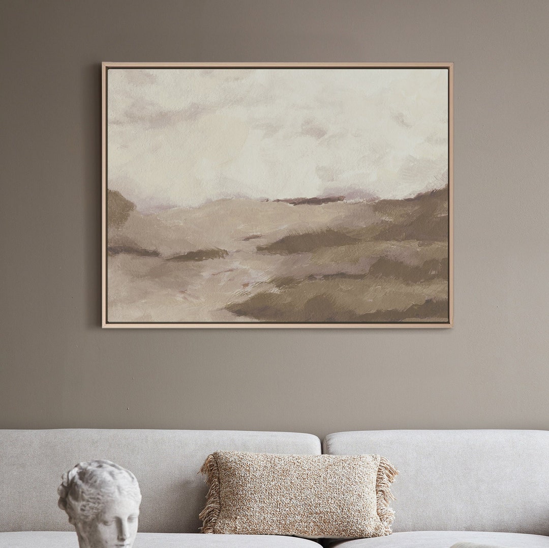 Brown Beige Abstract Painting Wall Art Print, Modern Farmhouse Decor ...