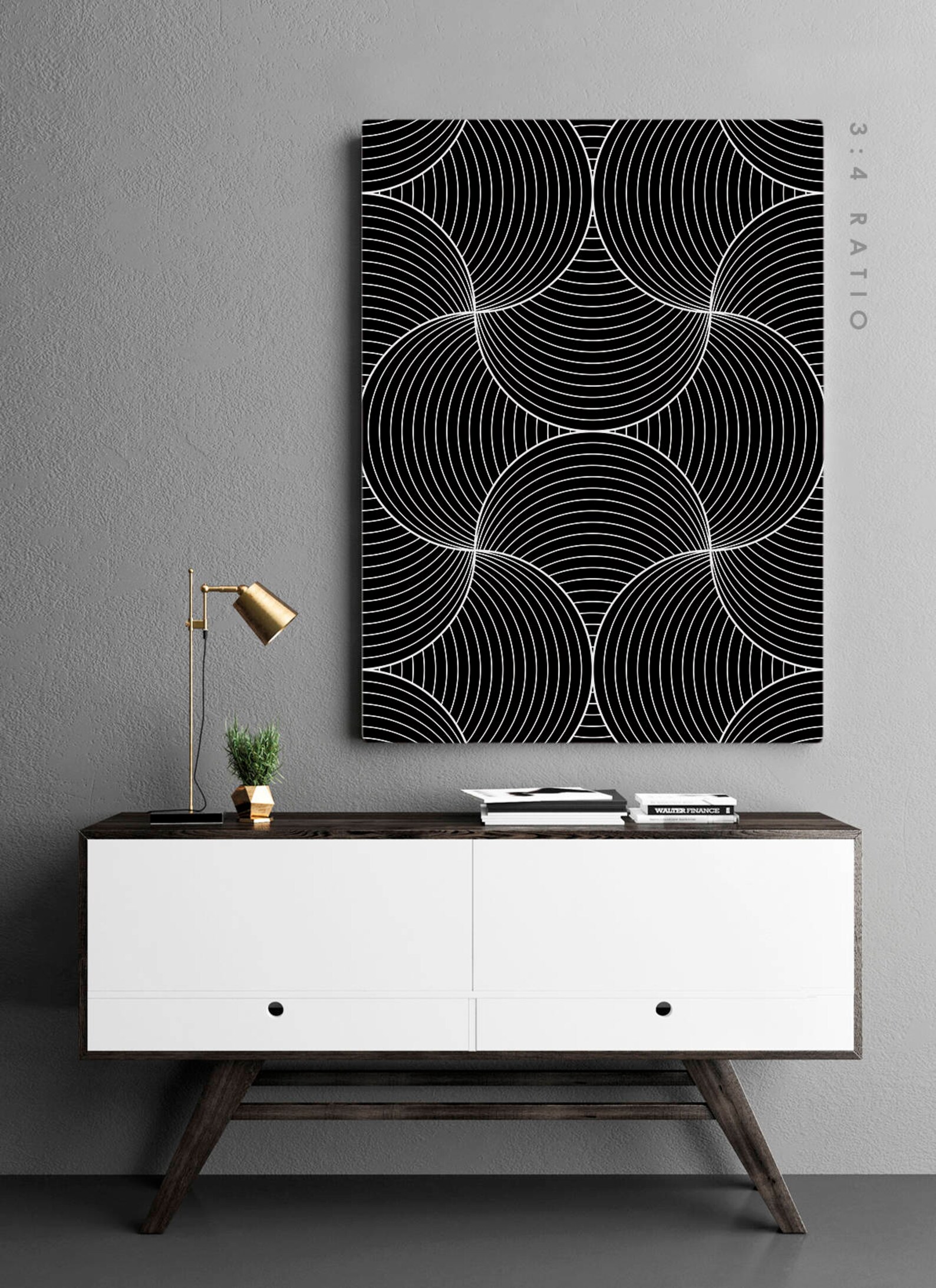 Abstract Print Black and White Geometric Wall Art Geometric | Etsy