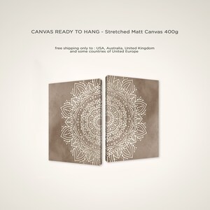 Beige Taupe Mandala Wall Art Set of 2 Prints Boho Bedroom - Etsy
