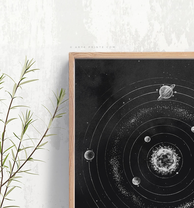 Solar System Art Print EL SISTEMA SOLAR Pencil Drawing | Etsy Singapore