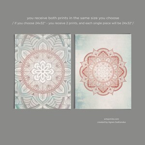 Mandala Wall Art Set of 2 Prints Boho Living Room Bedroom - Etsy