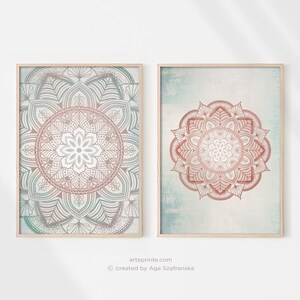 Mandala Wall Art Set of 2 Prints Boho Living Room Bedroom - Etsy