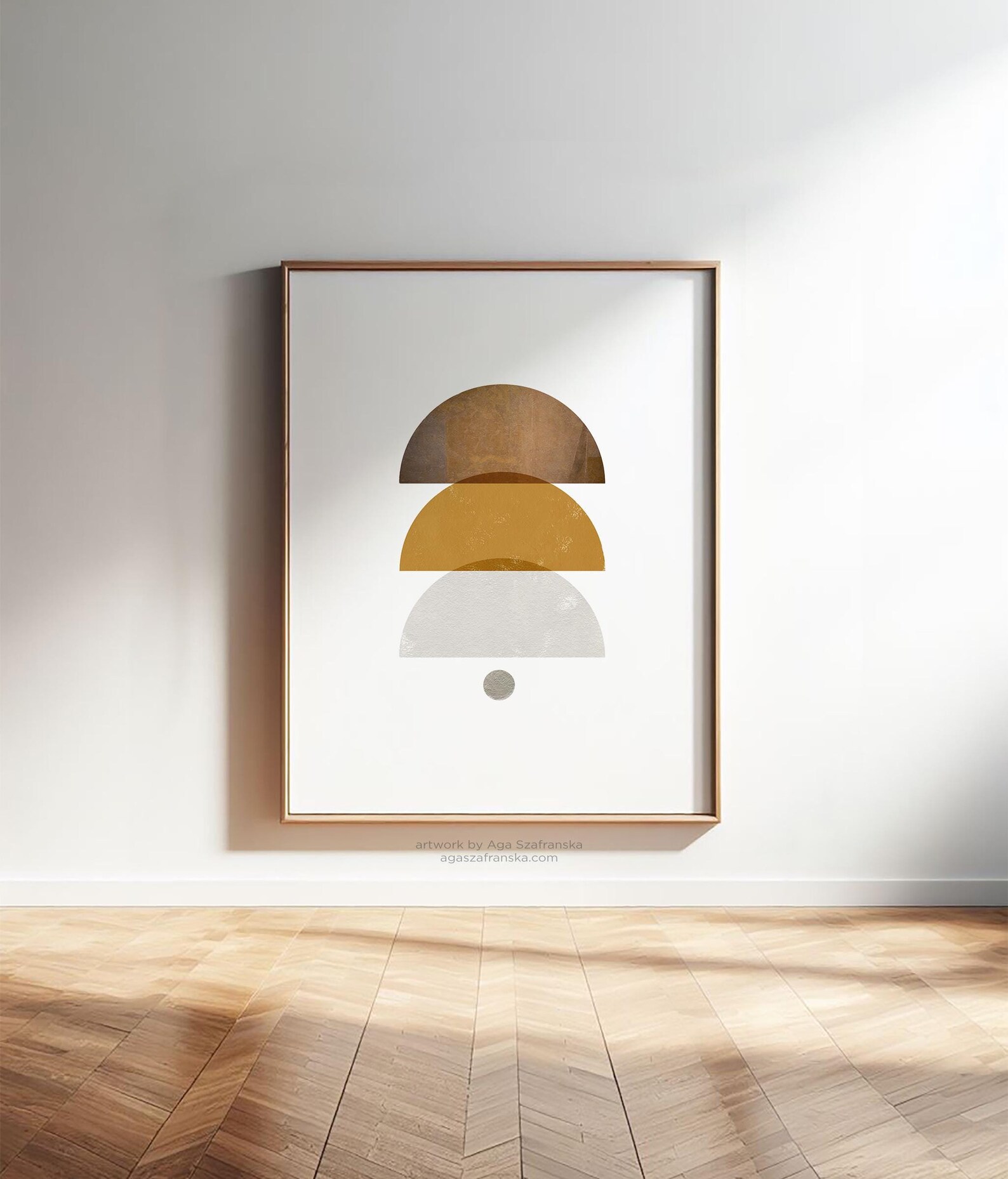 Mid Century Modern Geometric Wall Art Print Warm Tones Minimalist ...