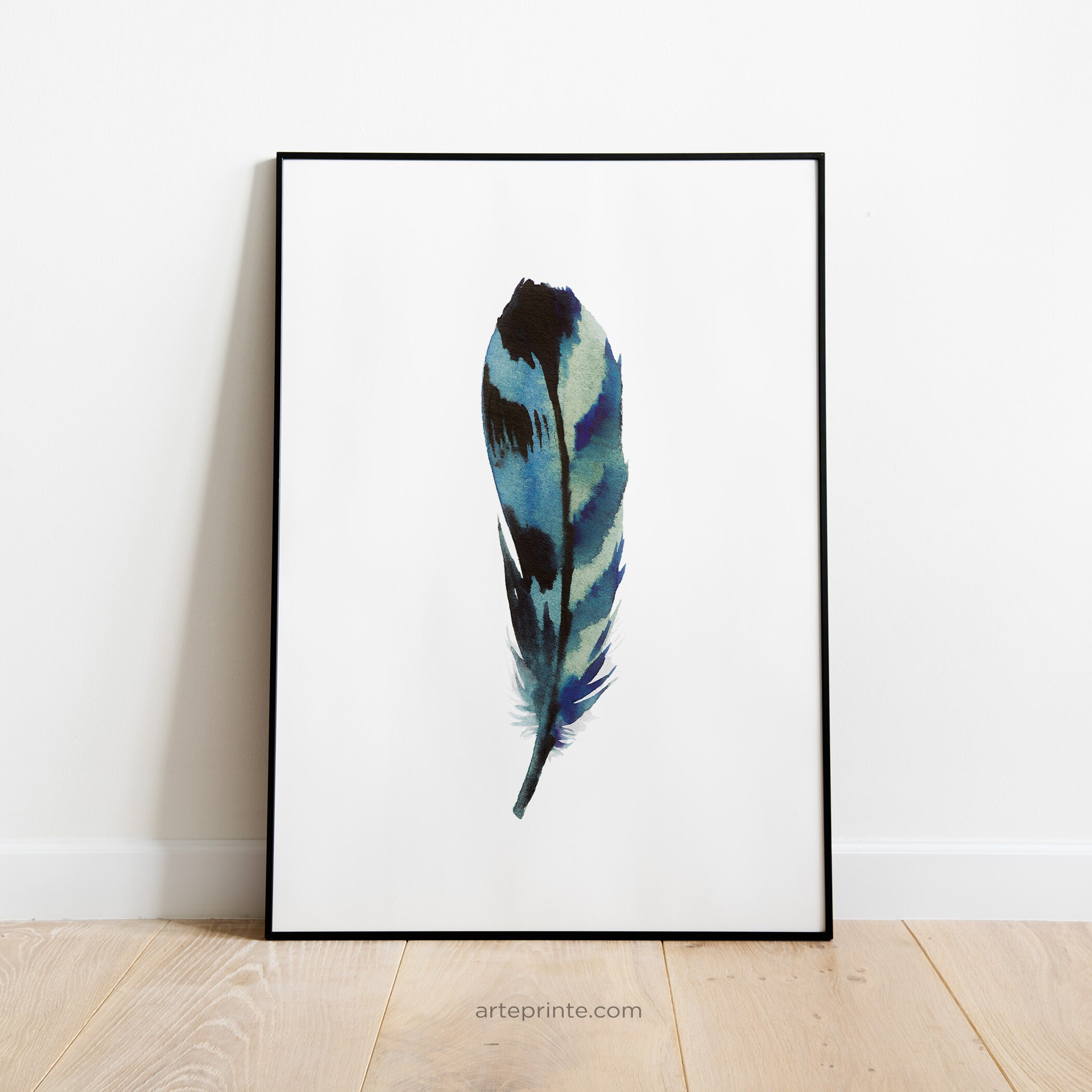 Feather Wall Art Set of 3 Prints Extra Large Narrow Boho Etsy