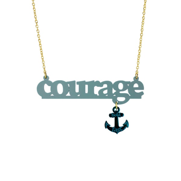 COURAGE necklace with HOLD FAST anchor – The Courage Collection