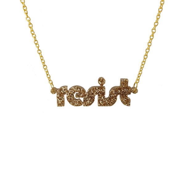 RESIST necklace as seen in GRAZIA'S Feminist Gift Guide! Join the Resisterhood