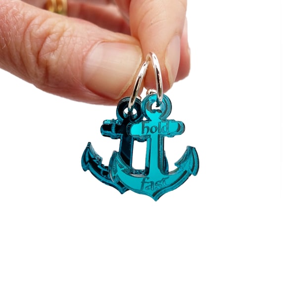 COURAGE & HOLD FAST anchor hoop earrings – medium