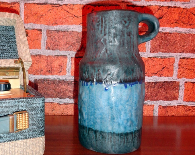 1970s Blue lava  Pottery jug