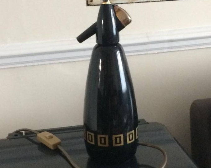 1970s Vintage soda siphon table lamp