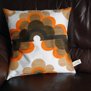vintage retro 1960s/70s Browns  oranges and cream cushion cover