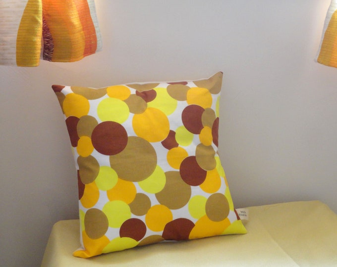 Vintage Hand made spots  Browns and oranges and  yellow pattern cushion cover