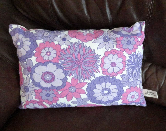 1970s purple and lilac cushion cover