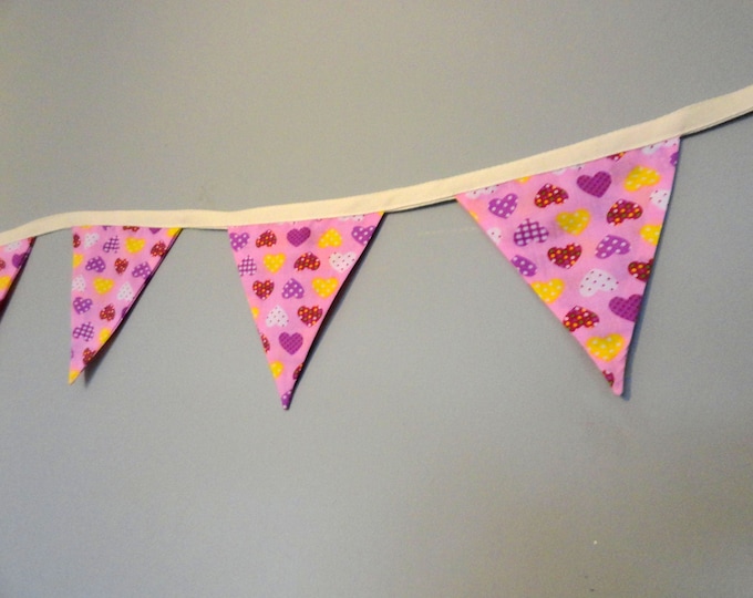 Pink love heart Bunting