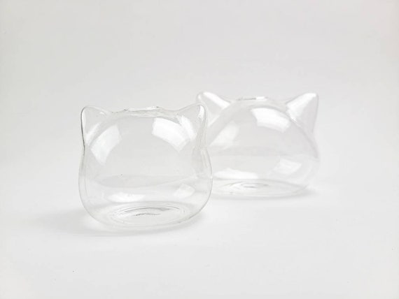 Cat Glass Jar Terrarium Container Clear Glass for Terrarium DIY Crafting Stem Plant Holder, Hand-Blown Glass Jar, High-Quality, Eco-Friendly