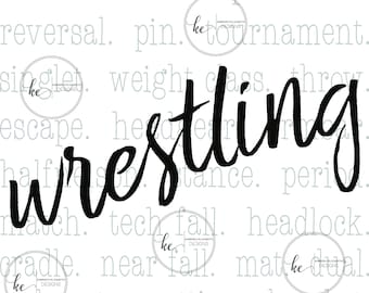 Wrestling Typography Digital File
