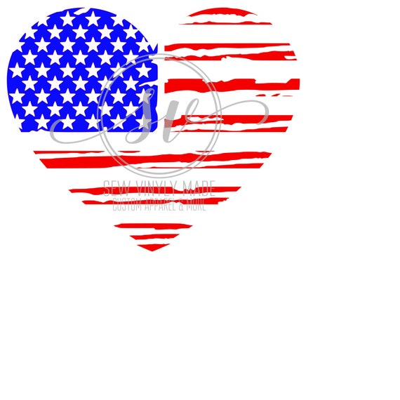 Download Heart American Flag Svg Etsy