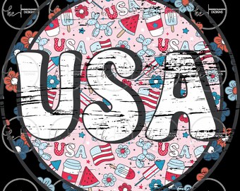 USA distressed circle PNG