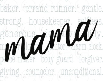 Mama Typography Digital File