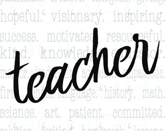 Teacher Typography Digital File