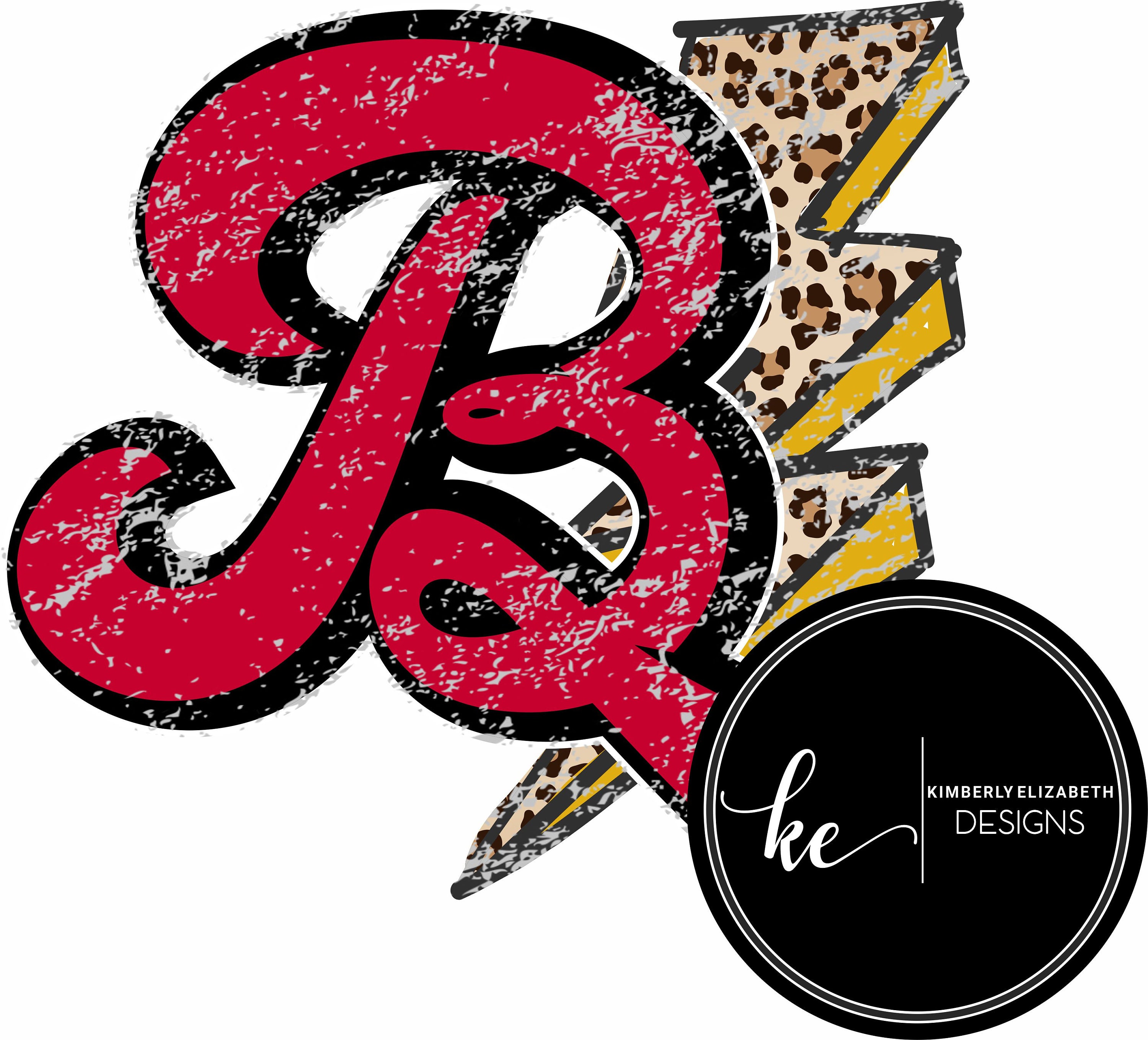 Braves Red B Cheetah Lightning Bolt PNG and JPEG - Etsy Australia