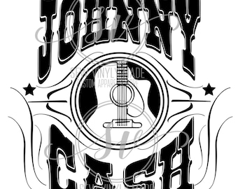 Johnny Cash Digital Download Sublimation PNG File Leopard Teal Leather ...