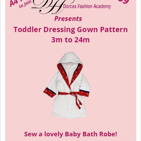 TODDLER DRESSING GOWN Sewing pdf pattern and tutorial