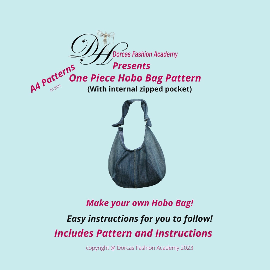 Einfaches einteiliges Hobo Bag PDF Schnittmuster und Anleitung