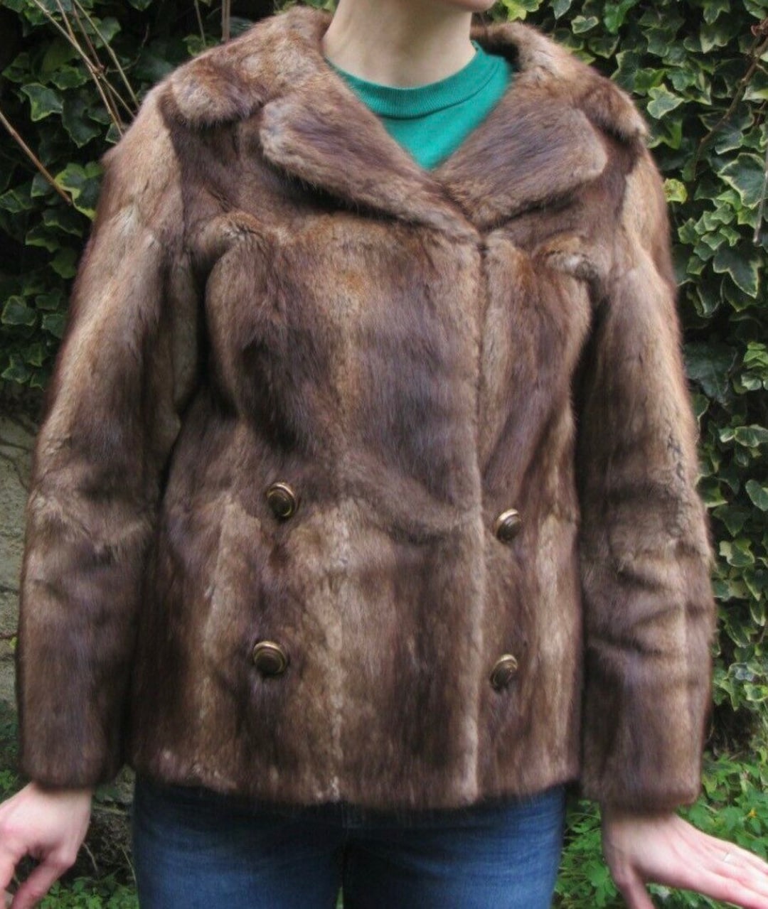 Ladies Vintage Musquash Fur Jacket. Rich Brown. Size 8. Etsy