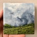 encaustic beeswax landscape painting, 4x4 art, gift for 16th wax anniversary,Prairie landscape art, textural landscape wax painting, 