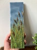 Brenda Walker Encaustic Original Painting, Bulrushes Cattails encaustic beeswax painting, cattails bullrushes art for small spaces, swamp  