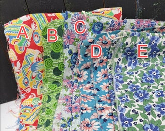 CHOOSE 1 Feed sack or flour sack piece, 5 different patterns, crafting or quilting fabrics