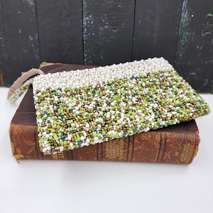 Multicolored Beaded Wrist Clutch, Special Occasion Handbag, Satin Lining