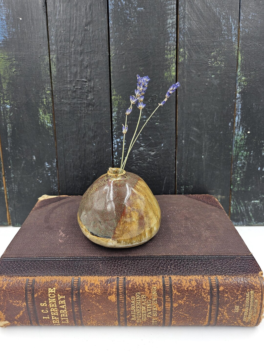 Vintage Glazed Studio Pottery Bud Vase or Weed Pot, Artist Winjum ...