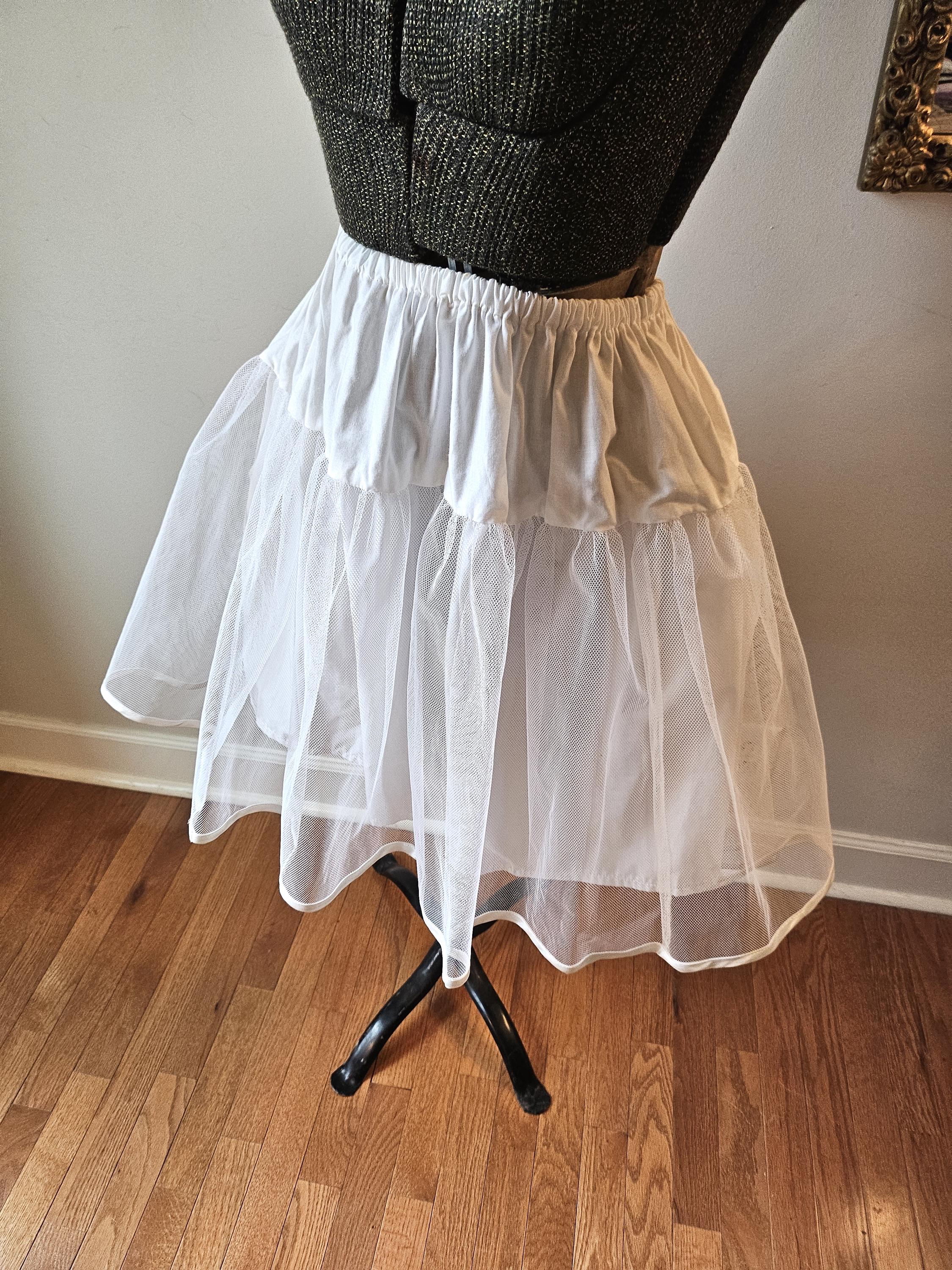 Laura Ashley 1980s cotton and nylon tulle crinoline, swing skirt, lingerie as clothing
