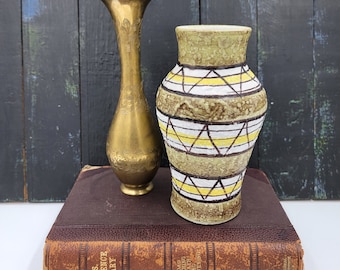 Rossini Originals Mid Century Lava Glaze Pottery Vase, Made in Italy